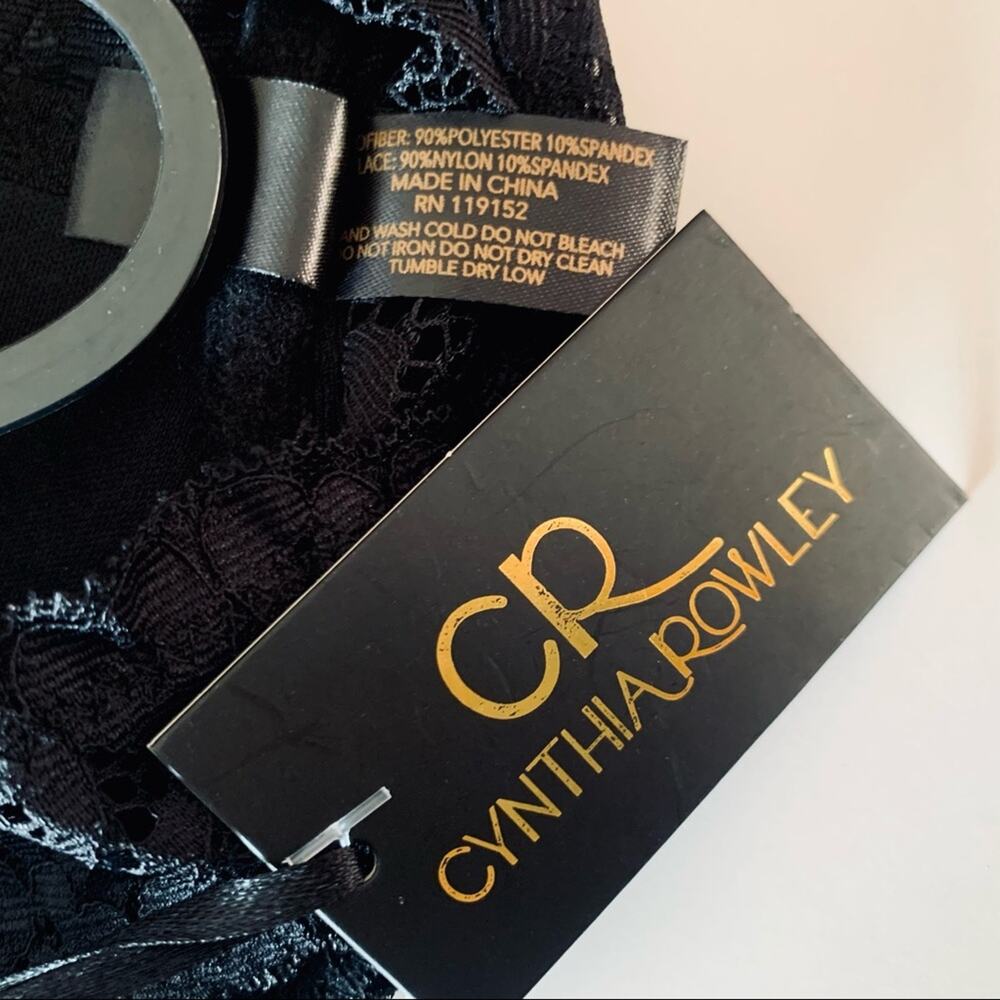 Cynthia Rowley bralette CR lace bra RN 119152 black S small NEW - Picture 4 of 7